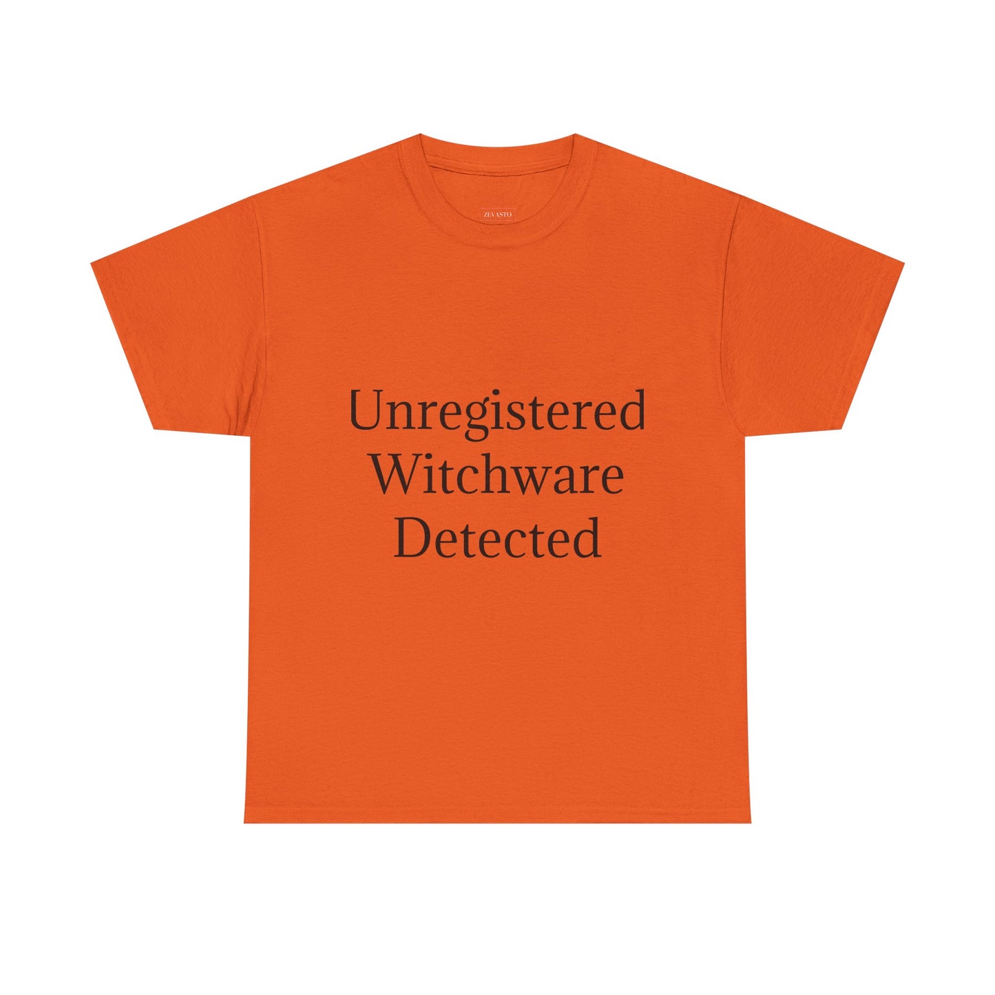 Unisex Heavy Cotton Tee - Unregistered Witchware Detected, Witchy Apparel, Halloween Tee