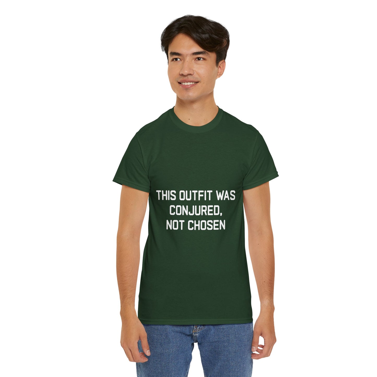 Unisex Heavy Cotton Tee - 'This Outfit Was Conjured, Not Chosen' - Funny Halloween T-shirt