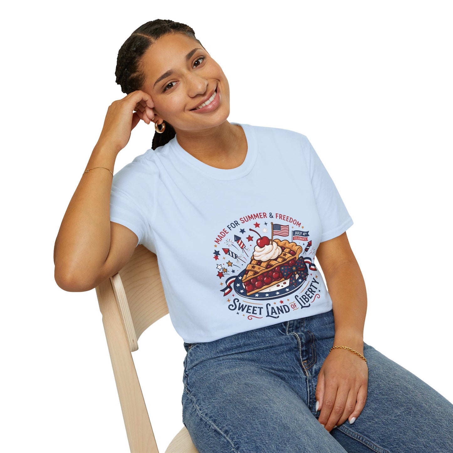 Sweet Land of Liberty Pie T-Shirt — Patriotic 4th of July Dessert Graphic Tee