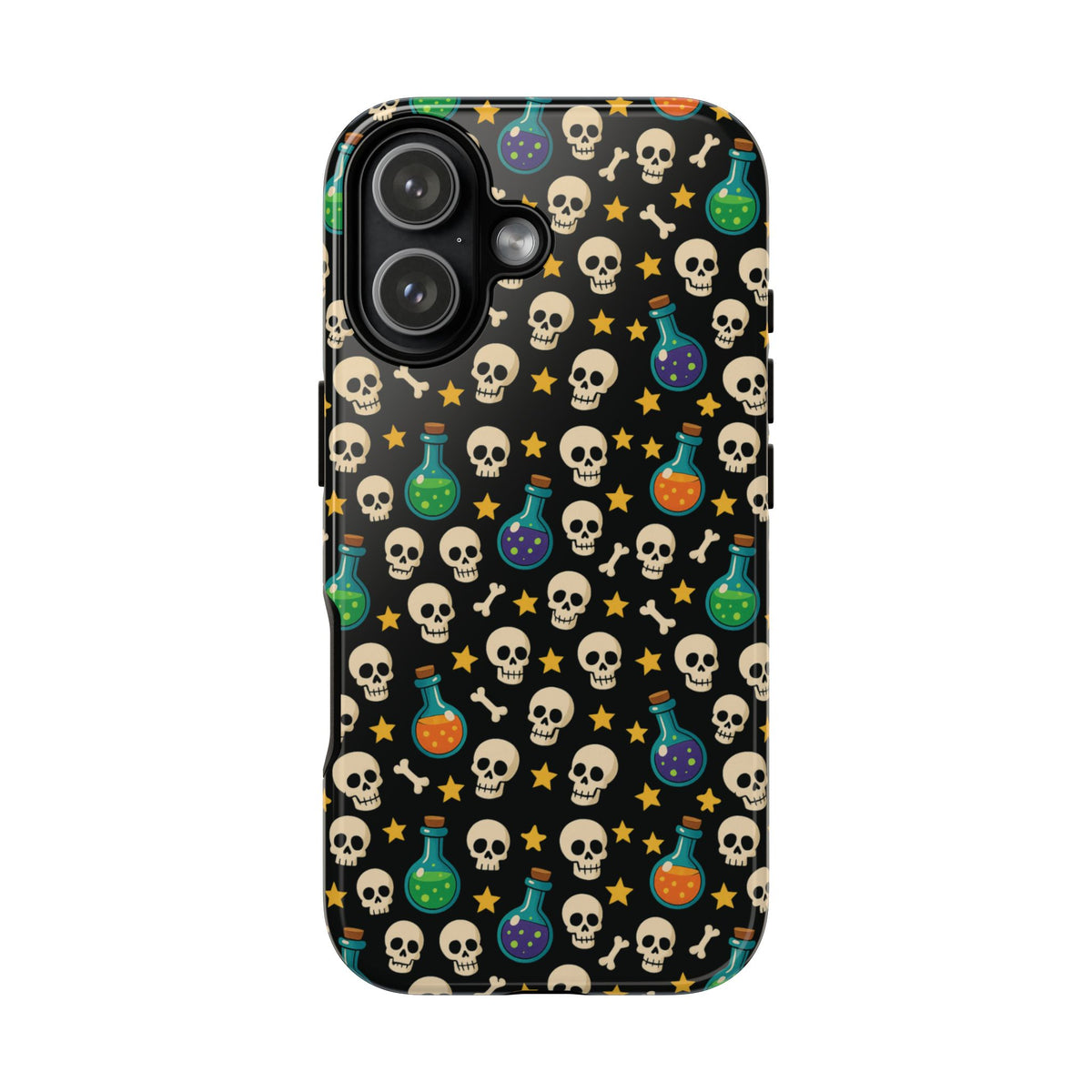 Skull & Potion Phone Case, Trendy Cell Phone Cover, Halloween Gift, Gothic Phone Accessory, Spooky Style Case, Tough Cases