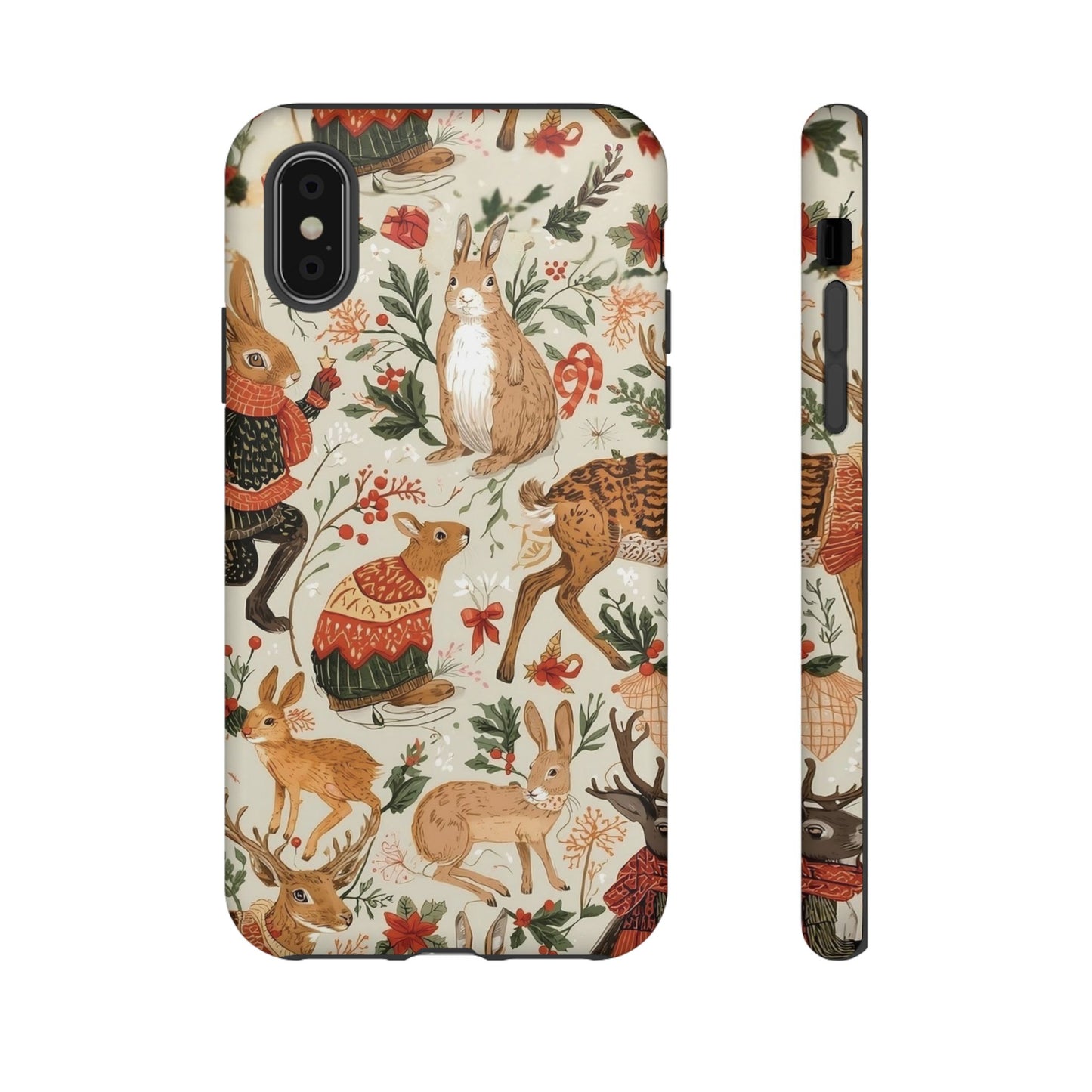 Christmas Phone Case, Animals in Christmas Spirit - Tough and Stylish for Nature Lovers
