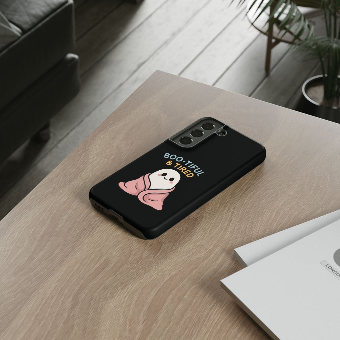 Boo-tiful & Tired Phone Case, Halloween-Themed Design