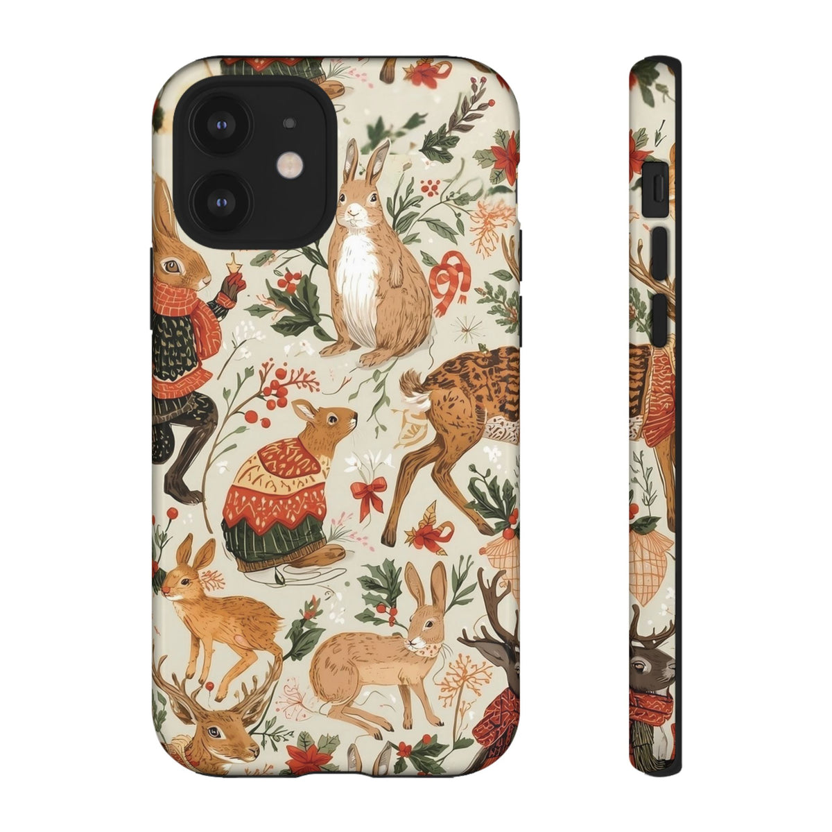 Christmas Phone Case, Animals in Christmas Spirit - Tough and Stylish for Nature Lovers