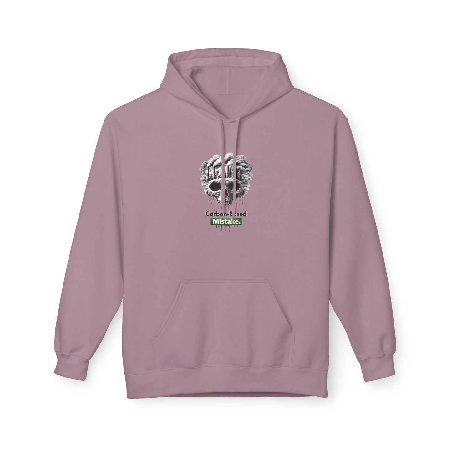 Unisex Hoodie — “Carbon-Based Mistake” Graphic Pullover, Gift for Earth Day, Sarcastic Hoodie