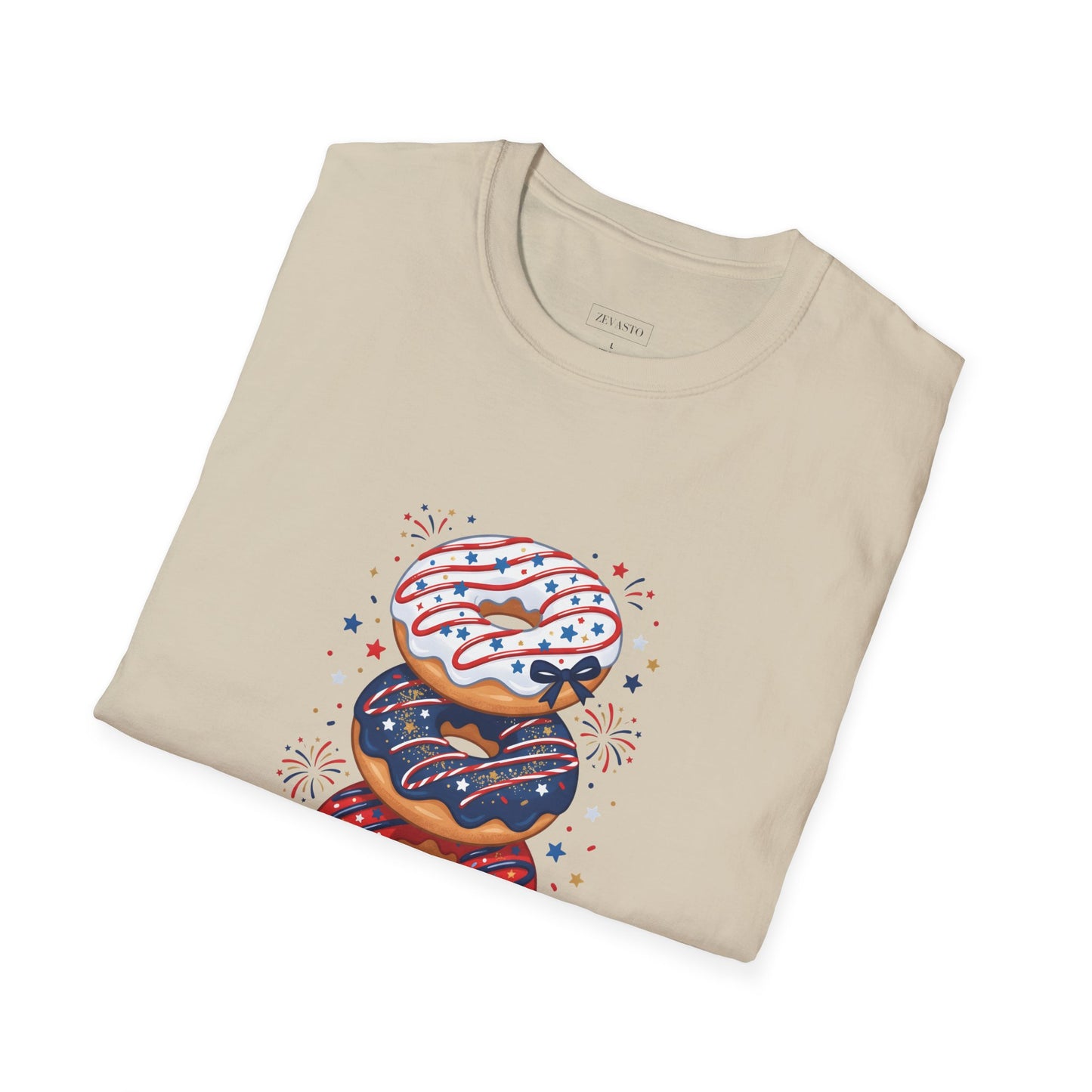 Donut Mess With Freedom T-Shirt — Patriotic Donut Stack 4th of July Tee