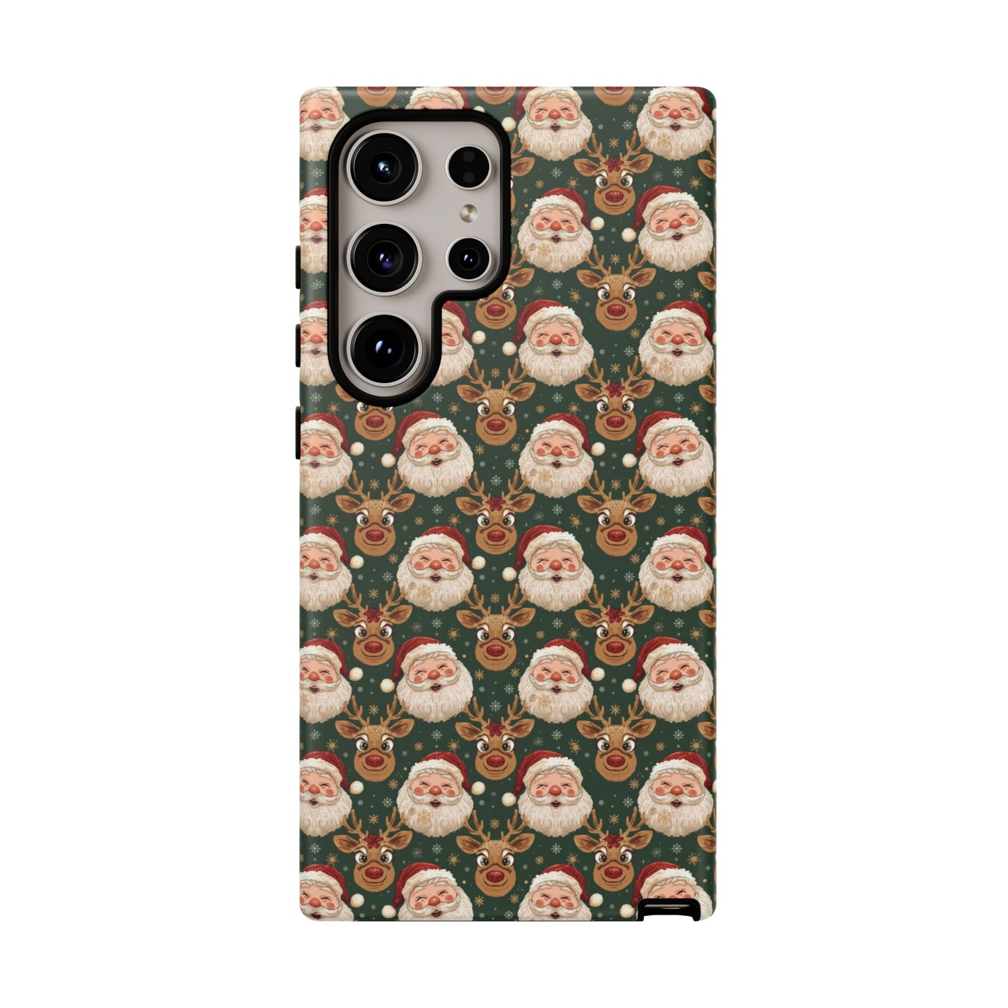 Christmas Santa-Reindeer Phone Case, Dual Layer Phone Case for Iphone 17, 16, 15, 14, 13, 12, 11 & Samsung