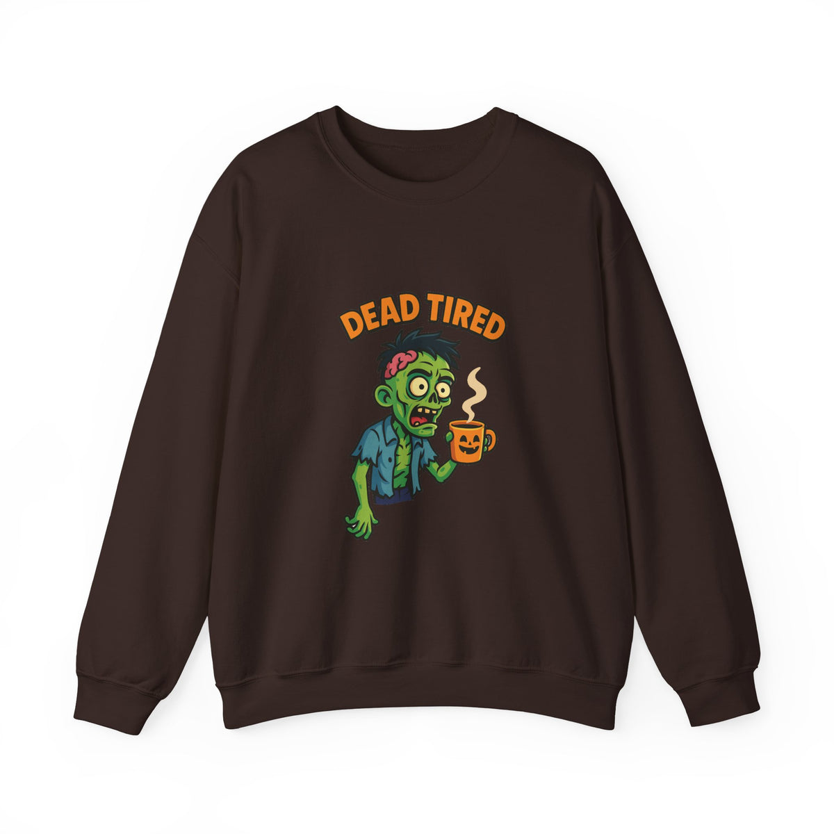 Dead Tired Zombie Sweatshirt, Funny Halloween Crewneck, Spooky Season Apparel