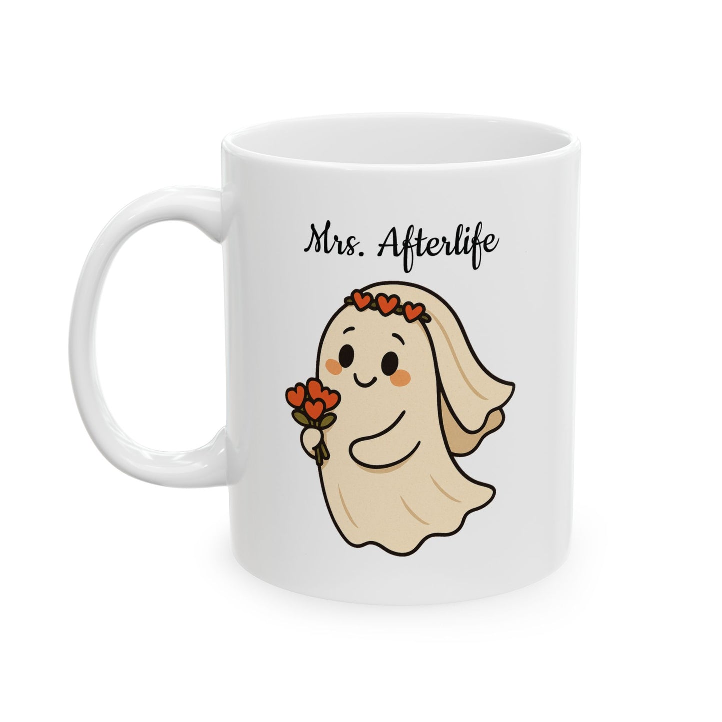 Halloween Ceramic Mug - Mrs. Afterlife, Cute Gift for Couples, Perfect for Coffee Lovers