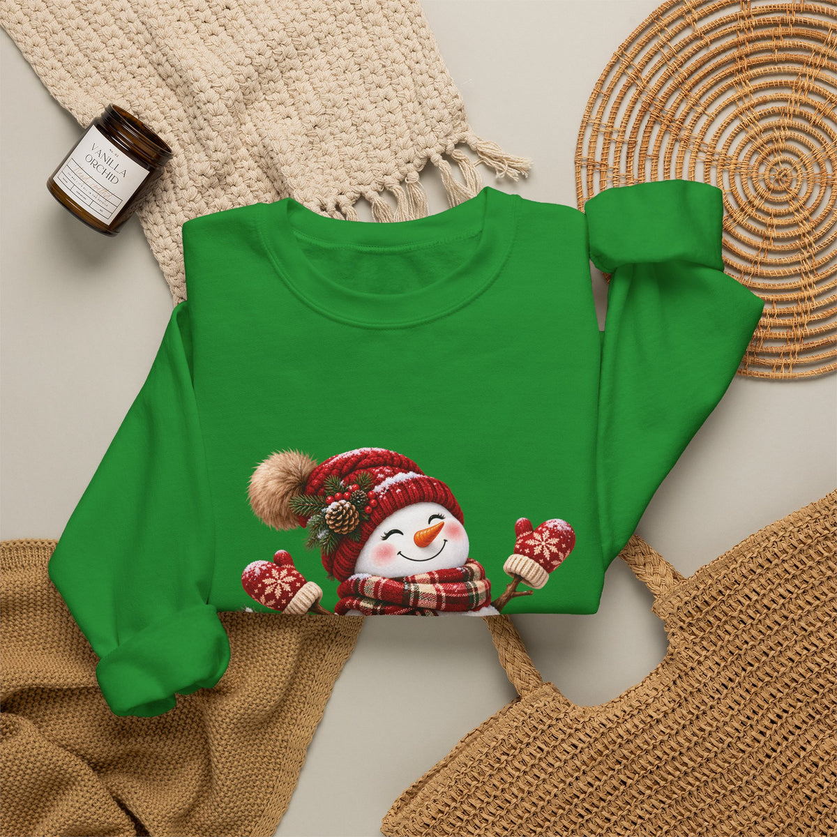 Snowman Holiday Sweatshirt - Cozy Christmas Unisex Sweatshirt