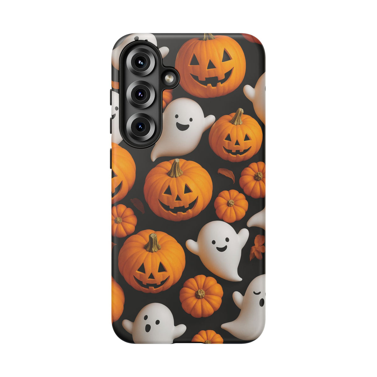 Halloween Phone Case, Spooky Ghosts and Pumpkins Design