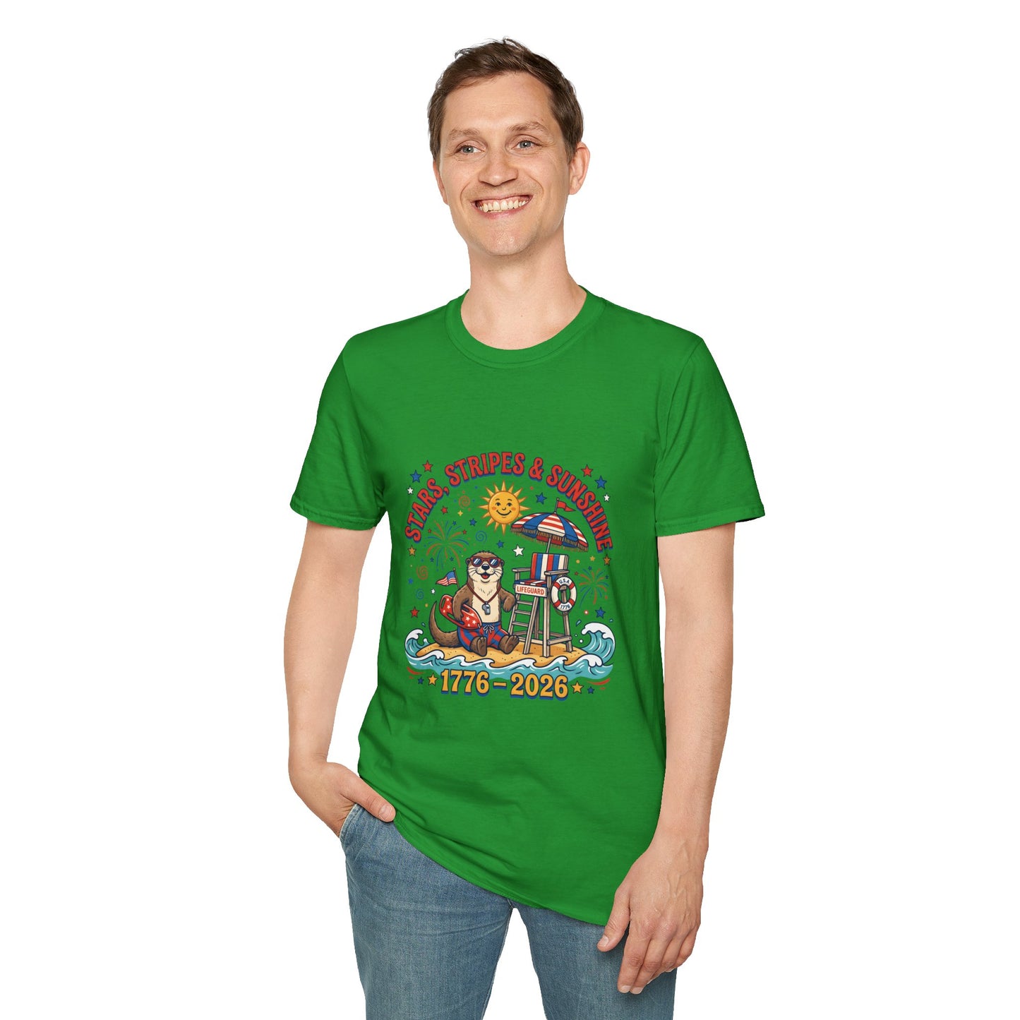 Stars, Stripes & Sunshine T-Shirt — Patriotic 1776–2026 Summer Tee, 4th of July Shirt