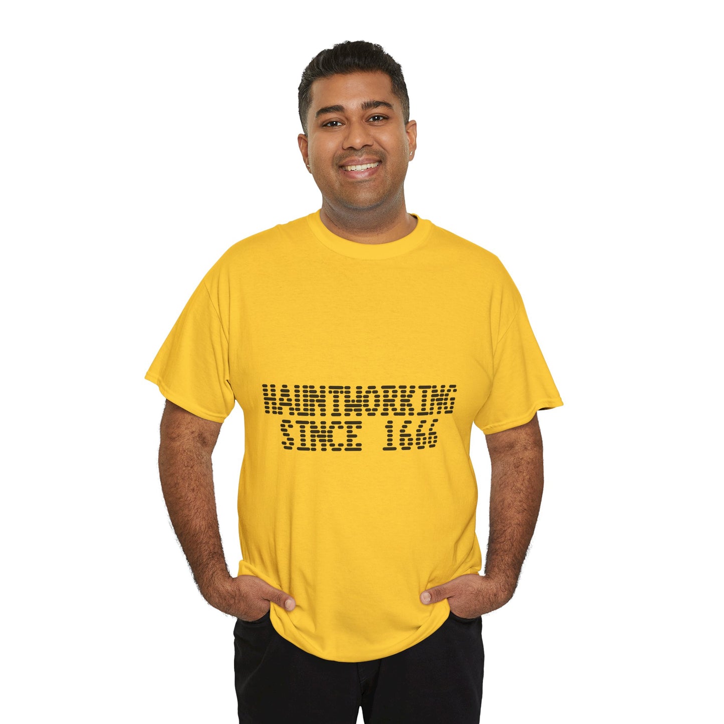 Hauntworking Since 1666-Cotton Tee, Halloween-Themed Tshirt
