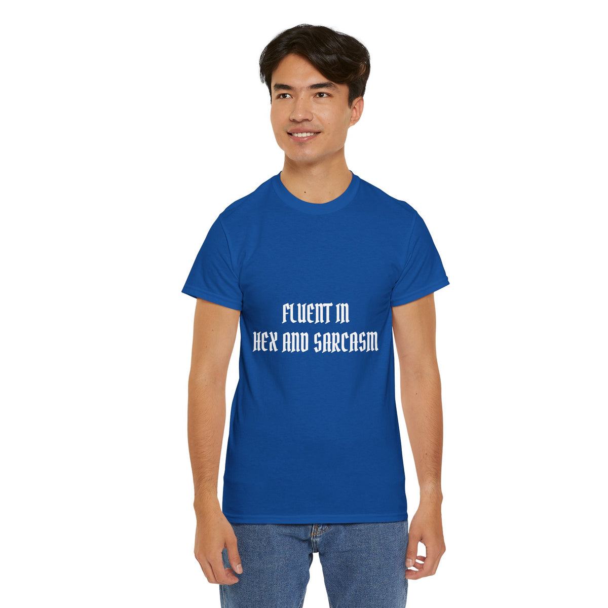Fluent in Hex and Sarcasm Unisex Heavy Cotton Tee, Perfect for Geeky Humor Lovers, Halloween Apparel