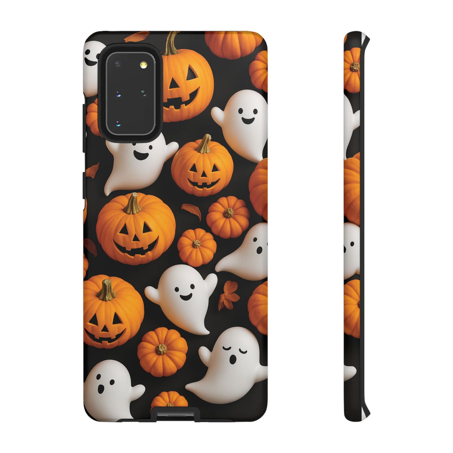 Halloween Phone Case, Spooky Ghosts and Pumpkins Design