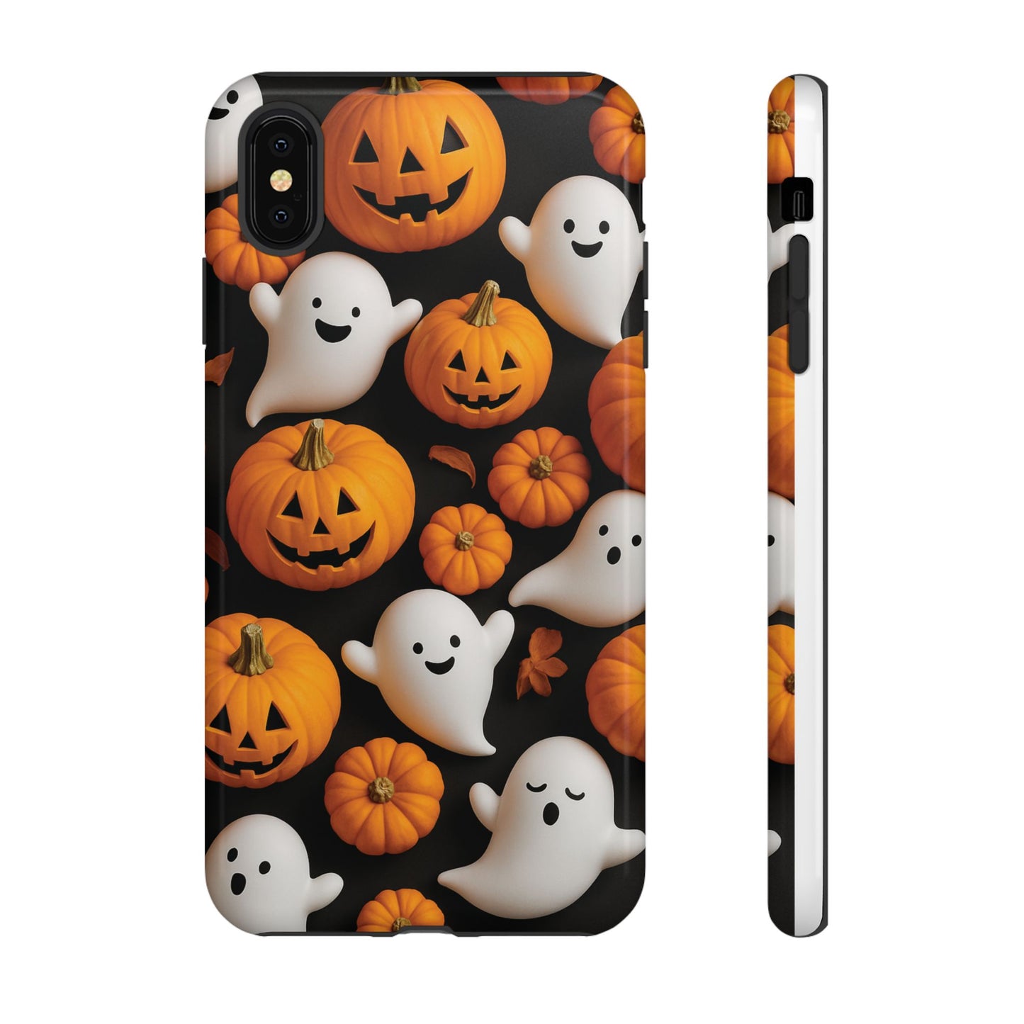Halloween Phone Case, Spooky Ghosts and Pumpkins Design
