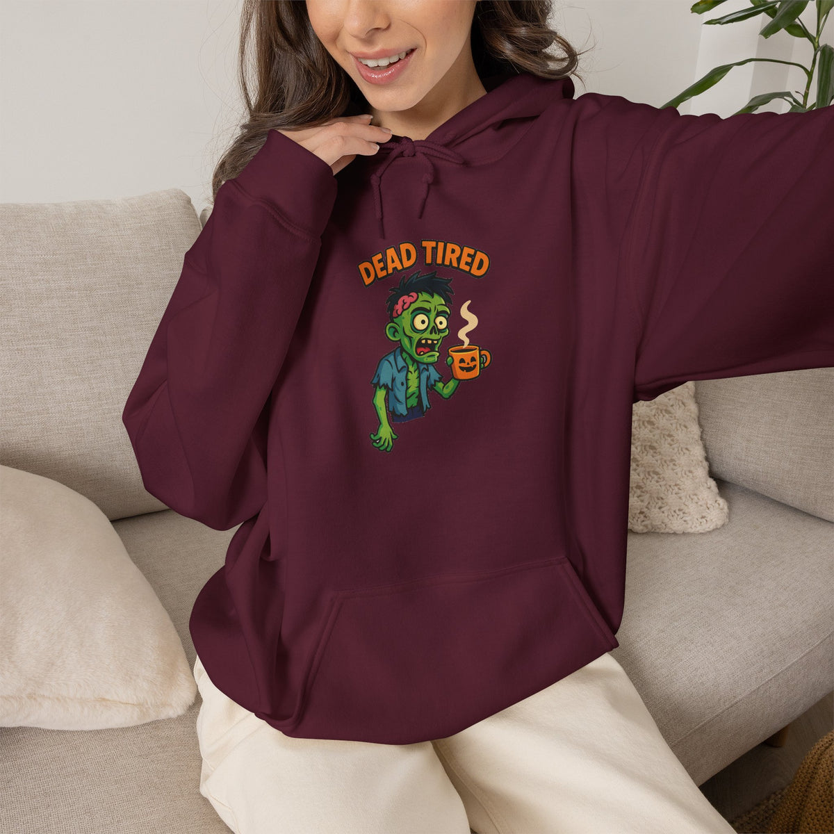 Zombie Themed Unisex Hoodie, Cozy Halloween Sweatshirt, Spooky Season Apparel