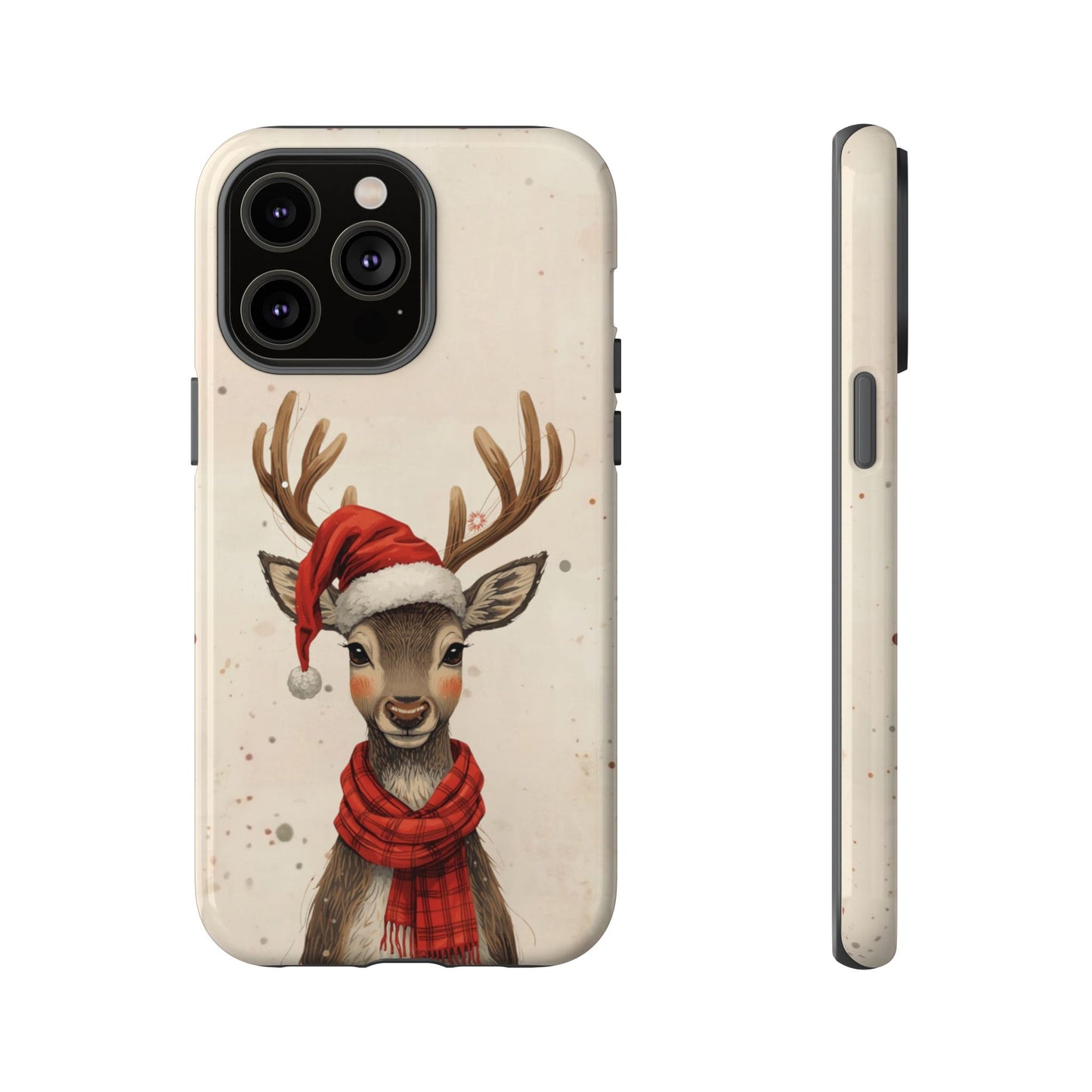 Christmas Reindeer Phone Case, Dual Layer Phone Case for Iphone 17, 16, 15, 14, 13, 12, 11