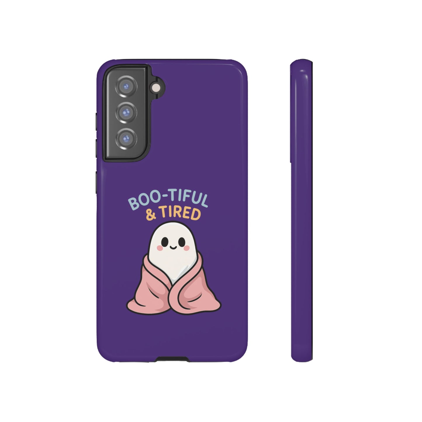 Boo-Tiful & Tired Phone Case, Halloween-Themed Design