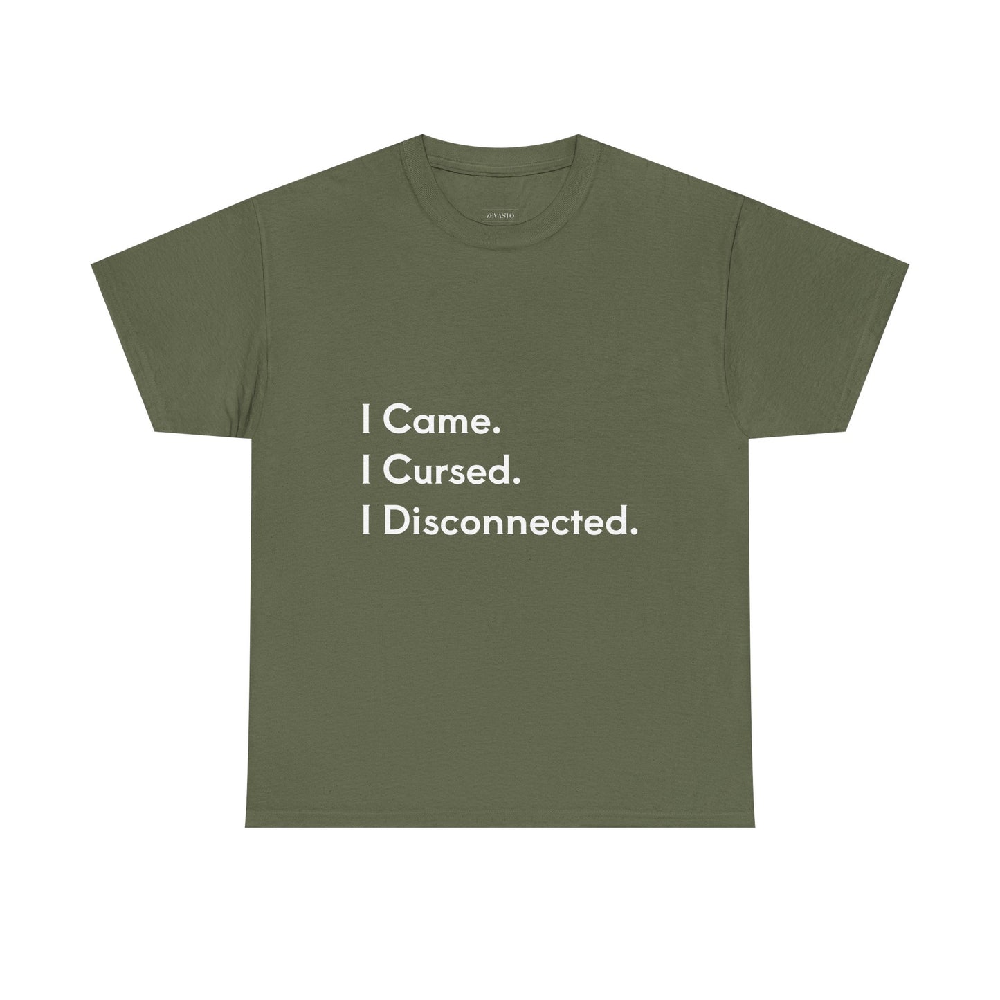 I Came I Cursed I Disconnected Unisex Heavy Cotton Tee, Funny Halloween T-Shirt
