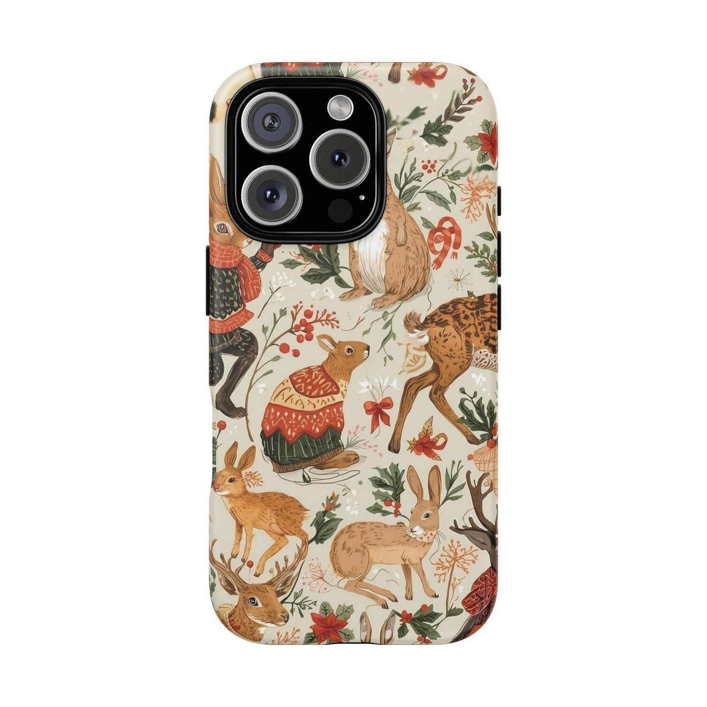 Christmas Phone Case, Animals in Christmas Spirit - Tough and Stylish for Nature Lovers