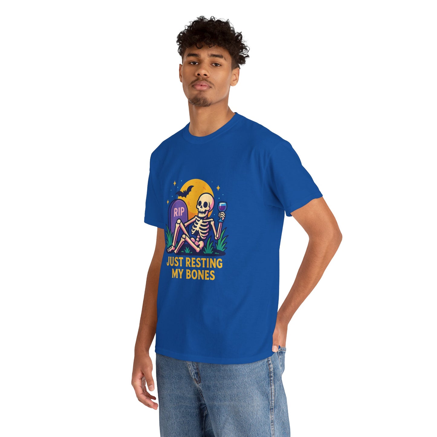 Skeleton Tee - Just Resting My Bones, Unisex Halloween Shirt