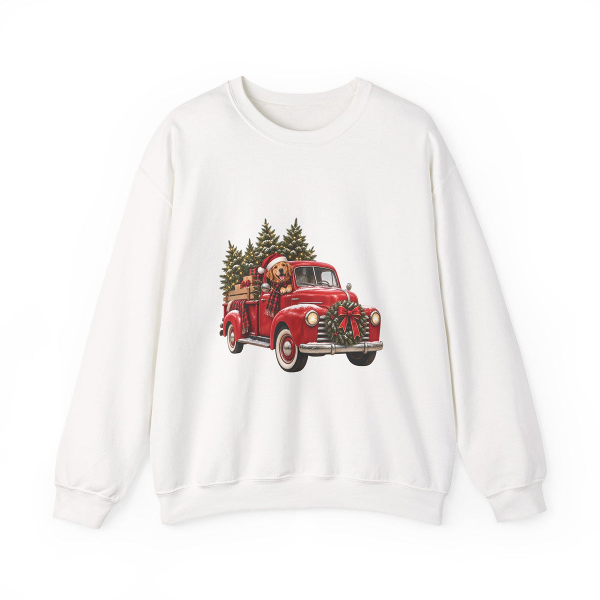 Vintage Red Truck Christmas Sweatshirt, Unisex Sweatshirt