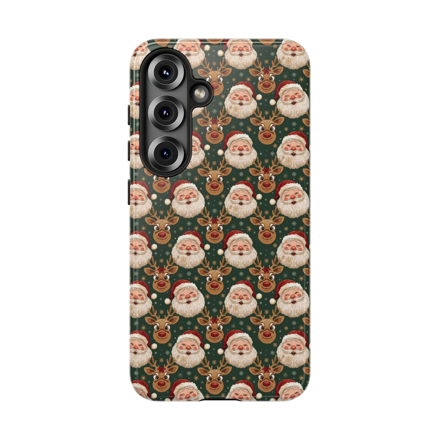 Christmas Santa-Reindeer Phone Case, Dual Layer Phone Case for Iphone 17, 16, 15, 14, 13, 12, 11 & Samsung