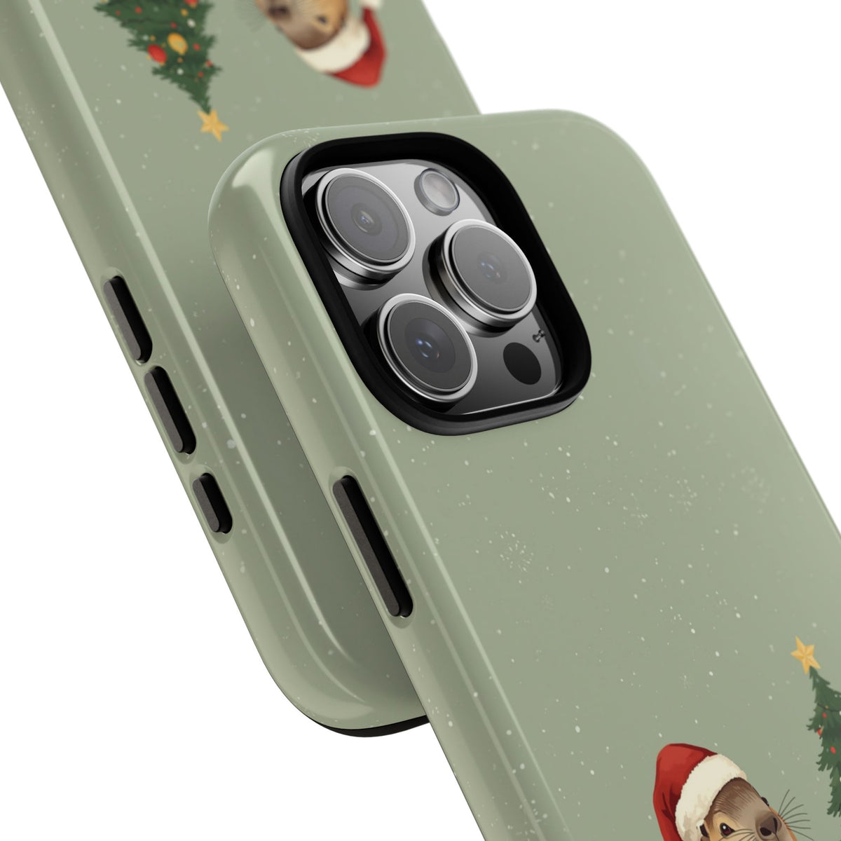 Christmas Phone Case with Capybara Design, Dual Layer Protective Case for Iphone & Samsung