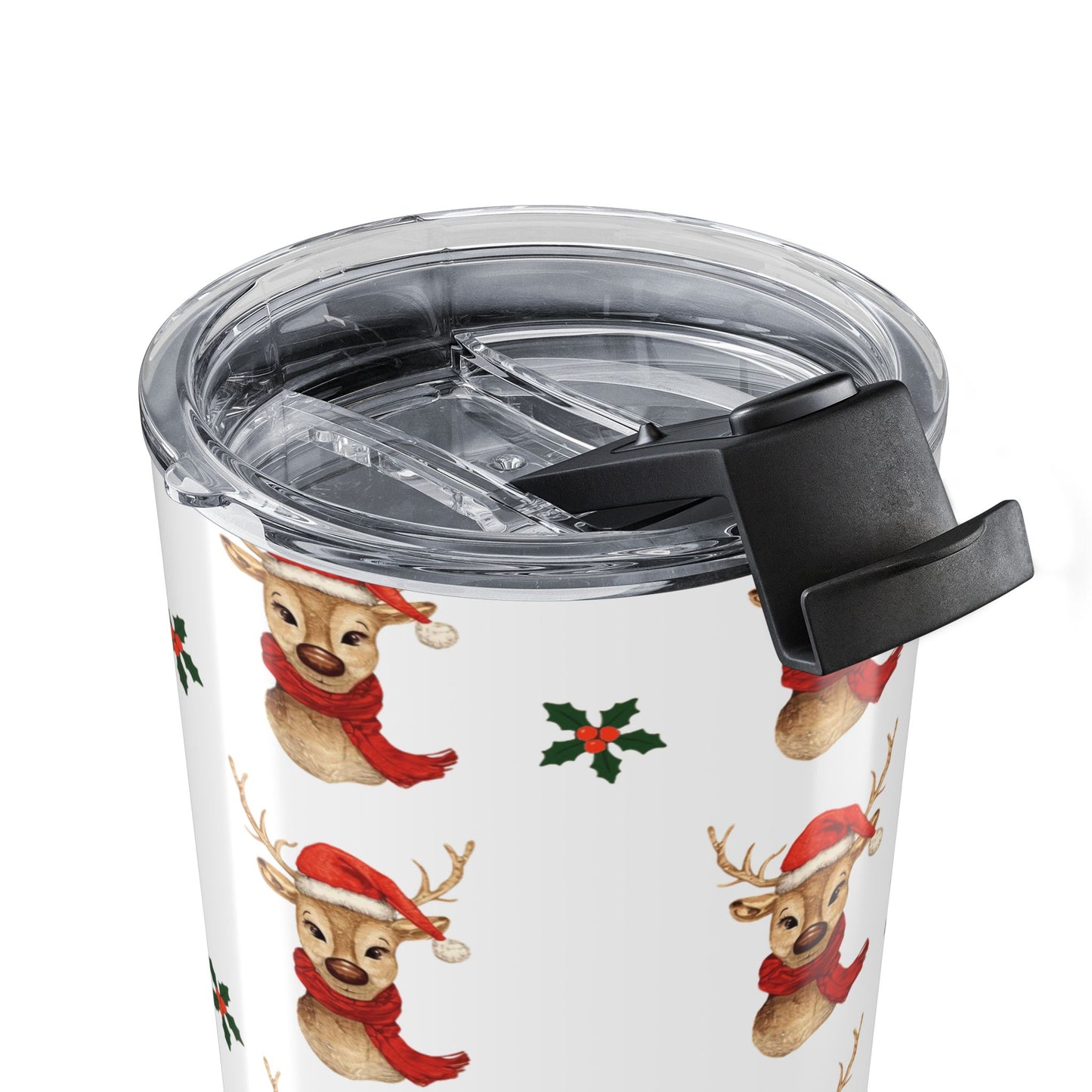Festive Holiday Tumbler | Reindeer Christmas Drinkware, Gift for Coffee Lovers, Winter Accessories, Holiday Parties, Cute Mug