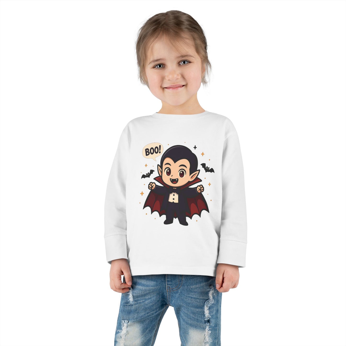 Toddler Halloween Vampire Tee, Cute Boo Halloween Shirt, Kids Long Sleeve Top, Halloween Costume, Toddler Apparel