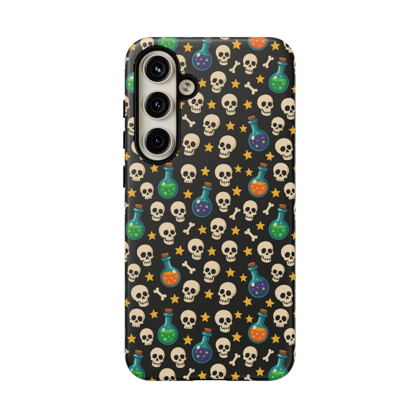 Skull & Potion Phone Case, Trendy Cell Phone Cover, Halloween Gift, Gothic Phone Accessory, Spooky Style Case, Tough Cases