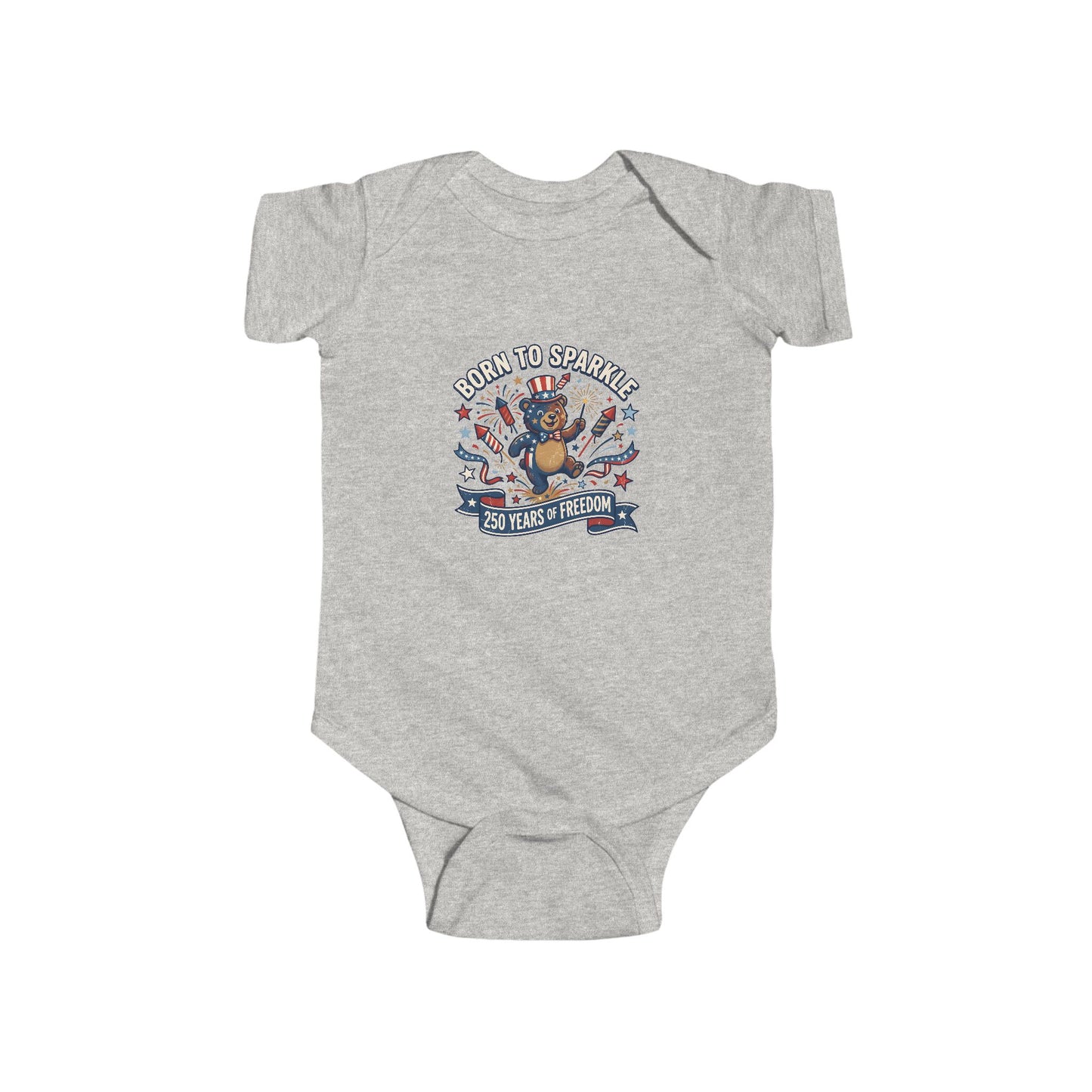 Infant Bodysuit - 'Born to Sparkle' Patriotic Baby Onesie