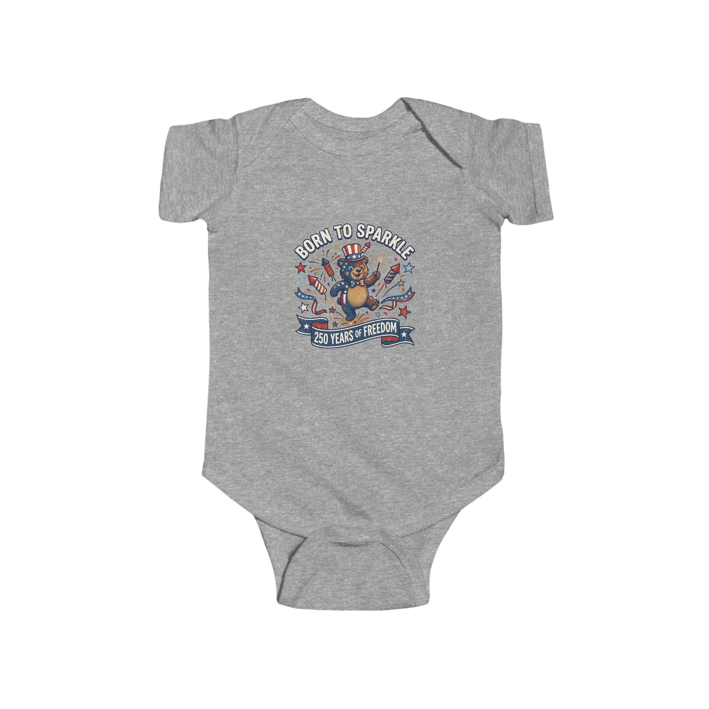 Infant Bodysuit - 'Born to Sparkle' Patriotic Baby Onesie