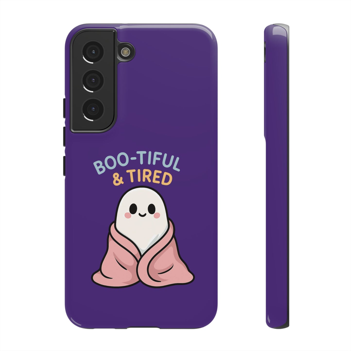 Boo-Tiful & Tired Phone Case, Halloween-Themed Design