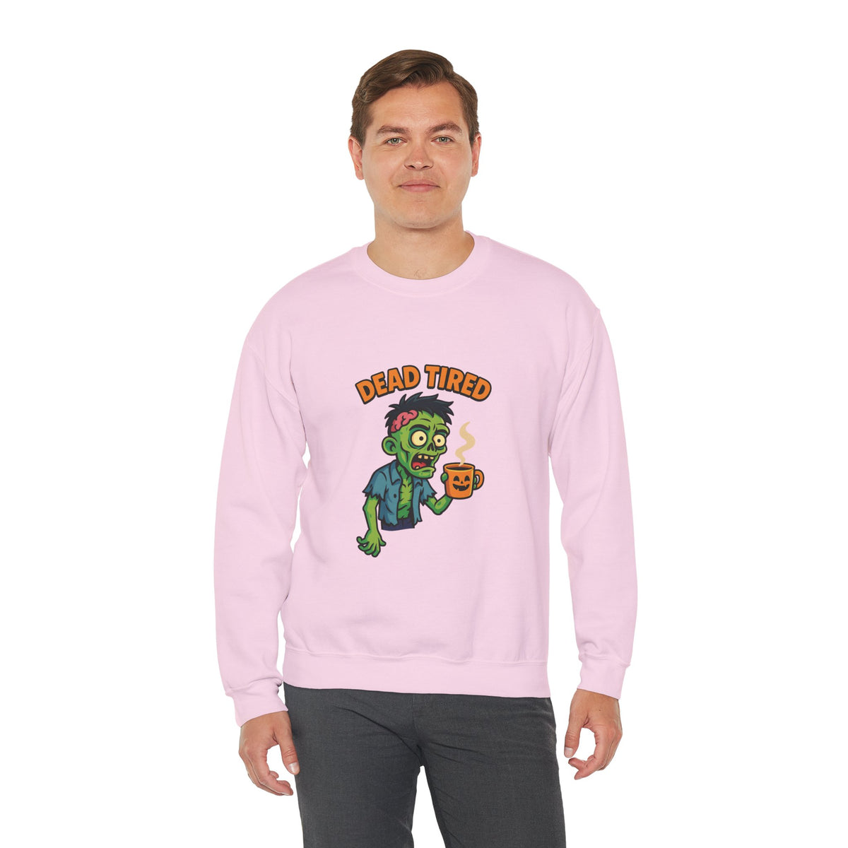 Dead Tired Zombie Sweatshirt, Funny Halloween Crewneck, Spooky Season Apparel