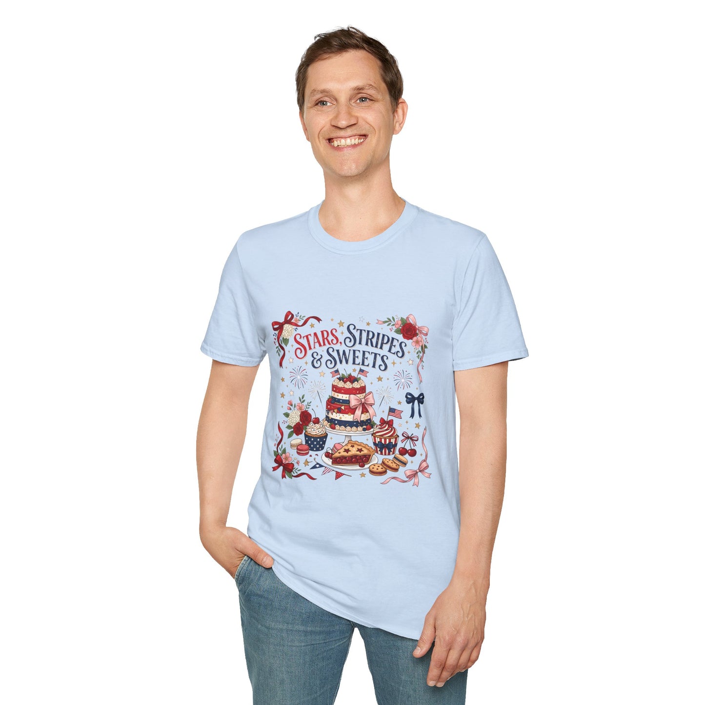 Stars, Stripes & Sweets T-Shirt — Patriotic 4th of July Dessert Graphic Tee