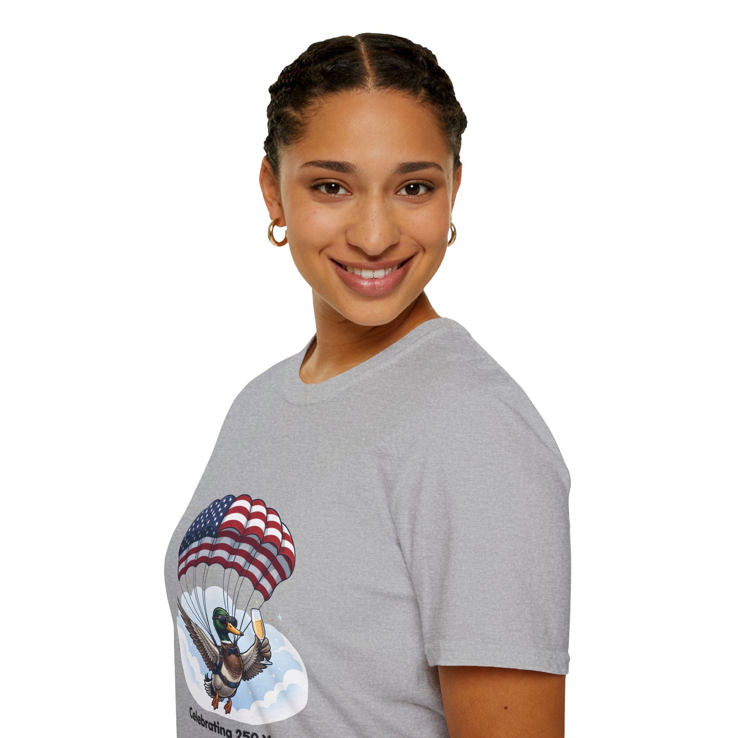 Duck Parachute T-Shirt – Celebrating 250 Years Patriotic Graphic Tee