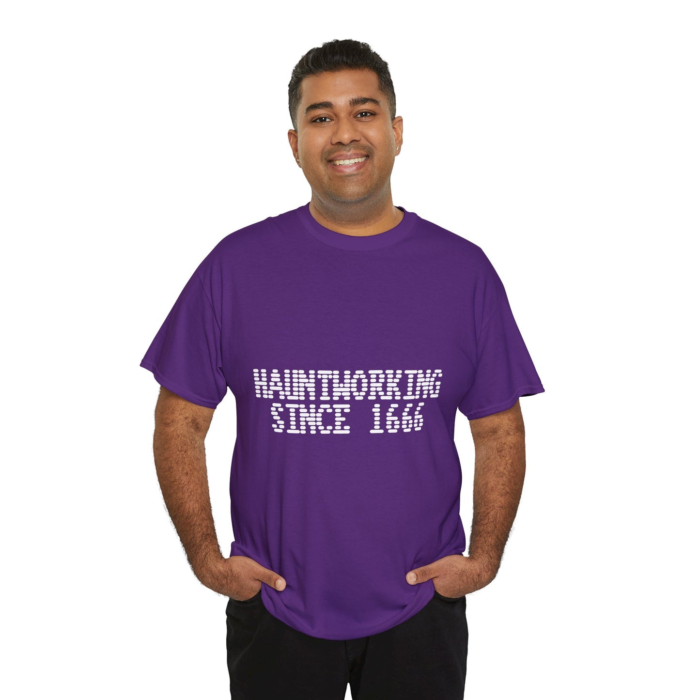 Hauntworking Since 1666-Cotton Tee, Halloween-Themed Tshirt