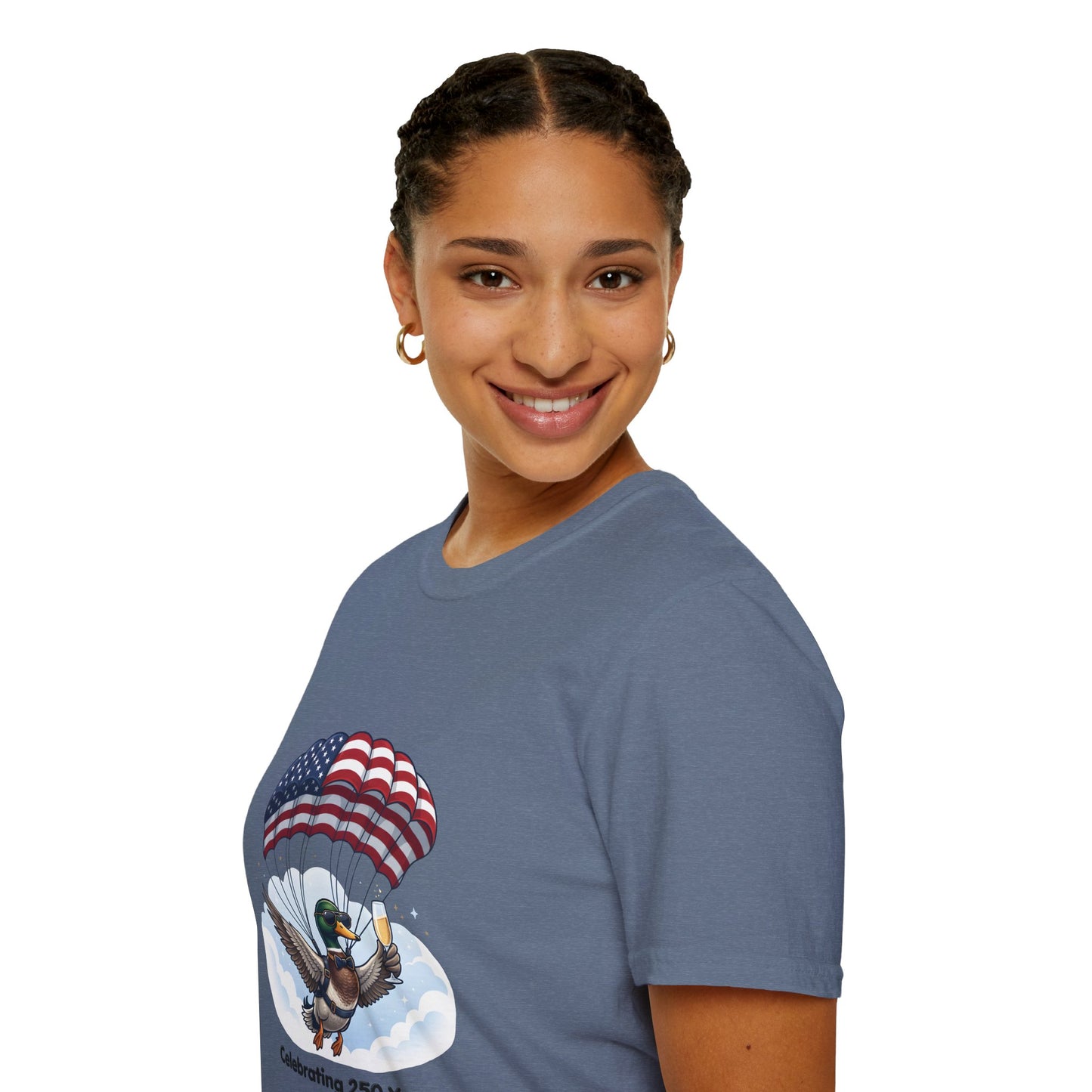 Duck Parachute T-Shirt – Celebrating 250 Years Patriotic Graphic Tee