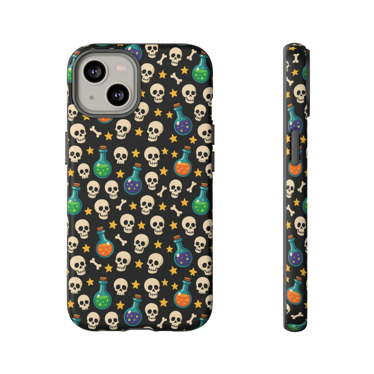 Skull & Potion Phone Case, Trendy Cell Phone Cover, Halloween Gift, Gothic Phone Accessory, Spooky Style Case, Tough Cases