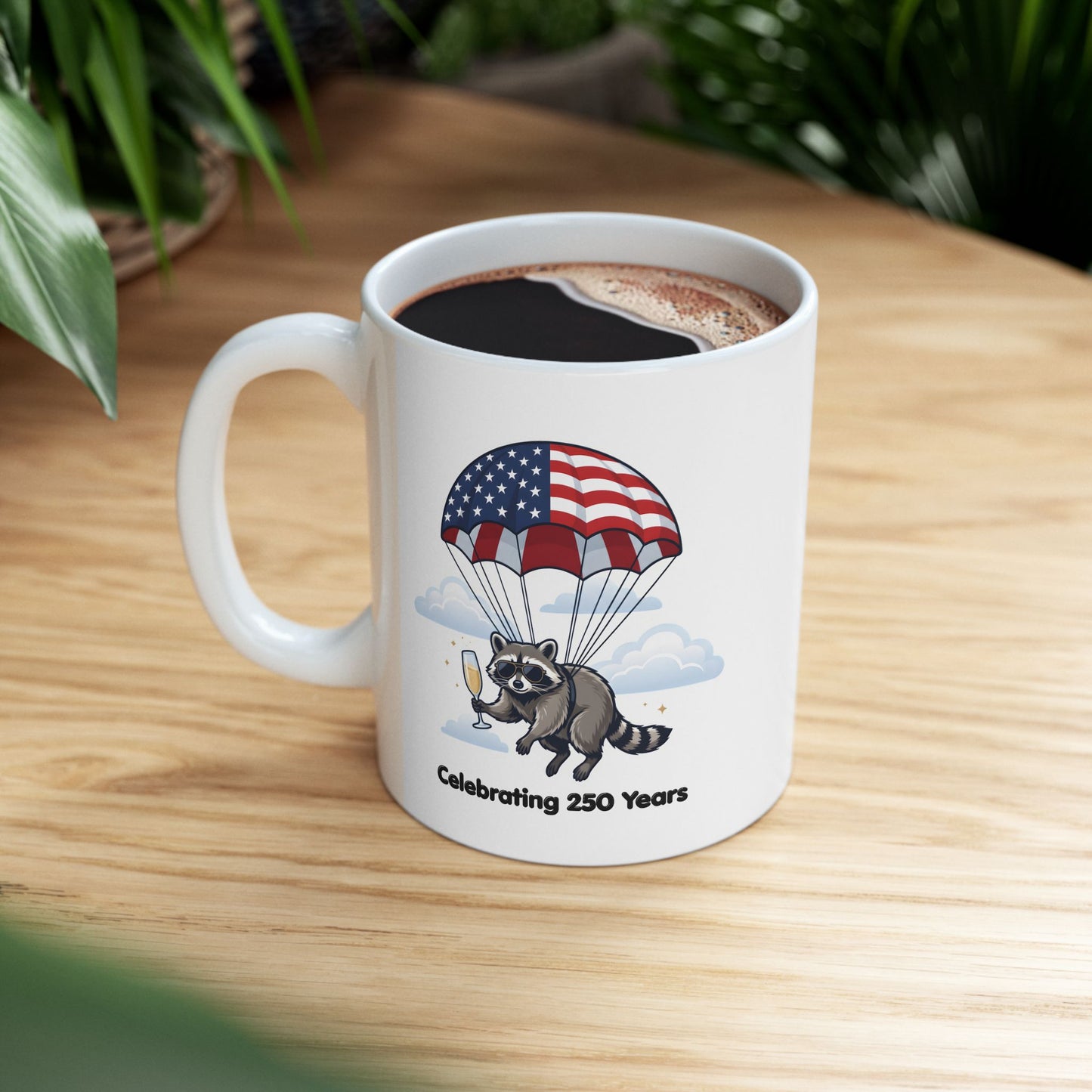 Patriotic Raccoon Ceramic Mug