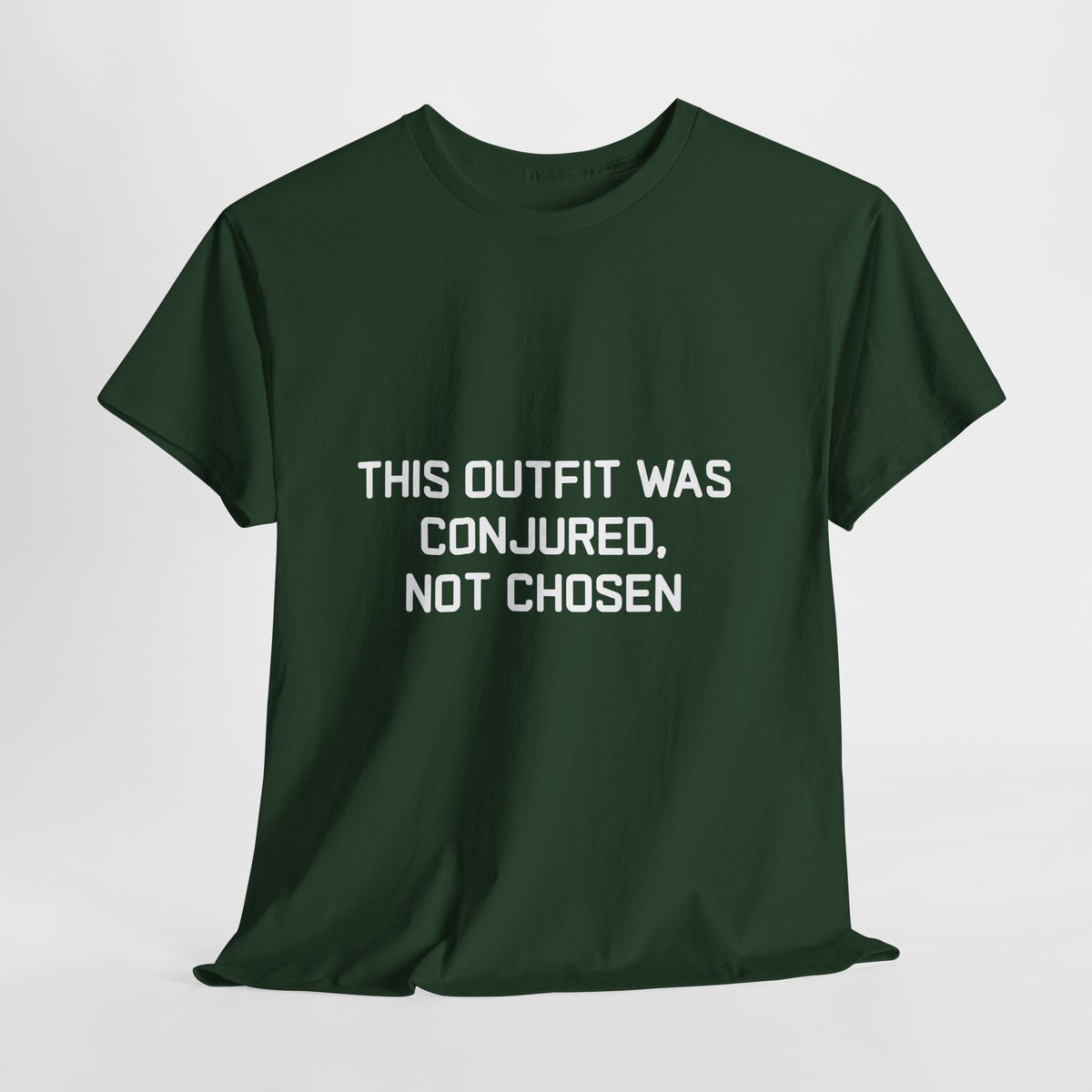 Unisex Heavy Cotton Tee - 'This Outfit Was Conjured, Not Chosen' - Funny Halloween T-shirt