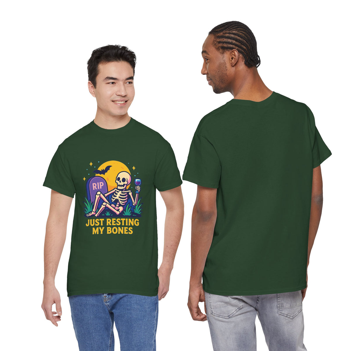 Skeleton Tee - Just Resting My Bones, Unisex Halloween Shirt