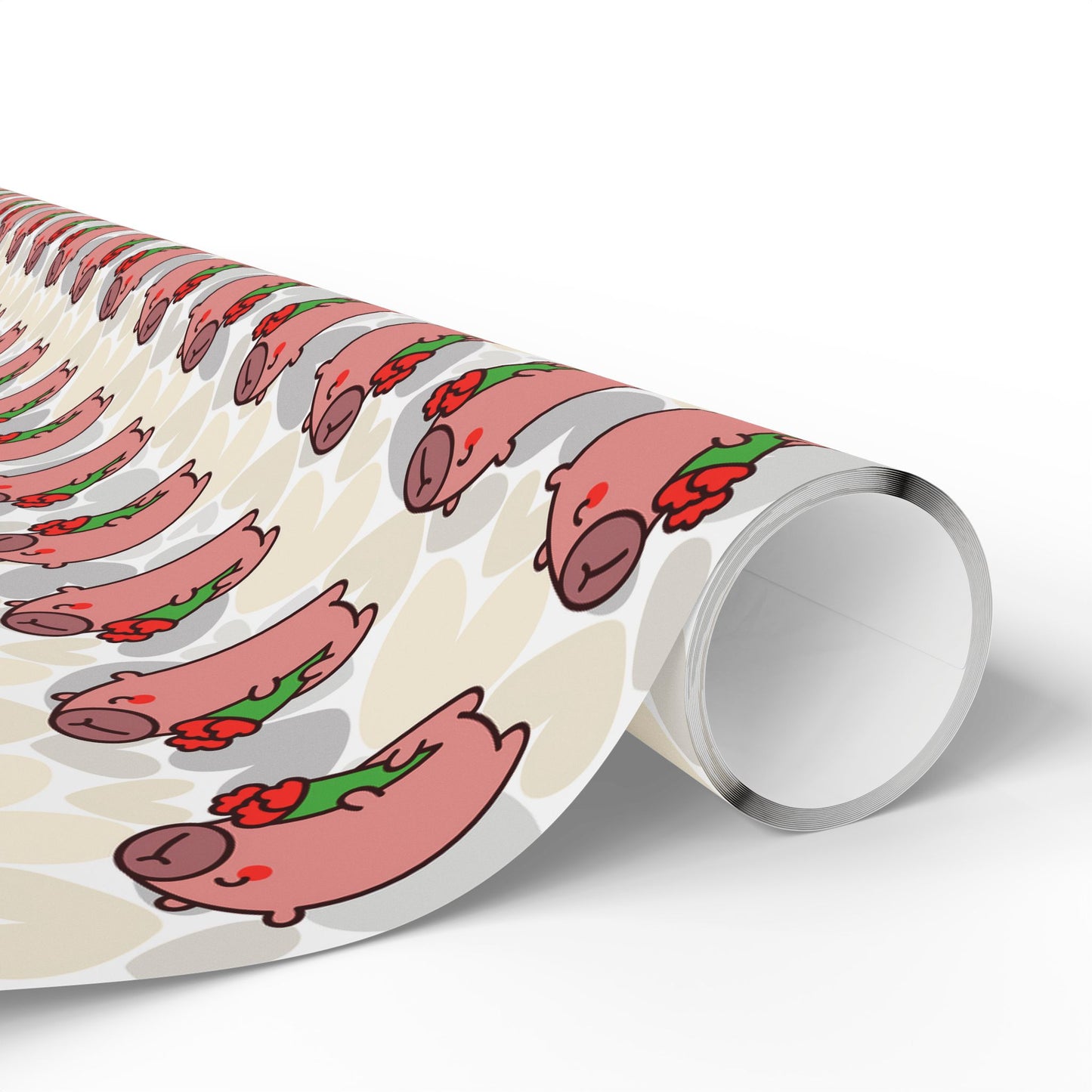 Valentine's Day Wrapping Paper — Cute Capybara Gift Wrap for Birthday, Baby Shower