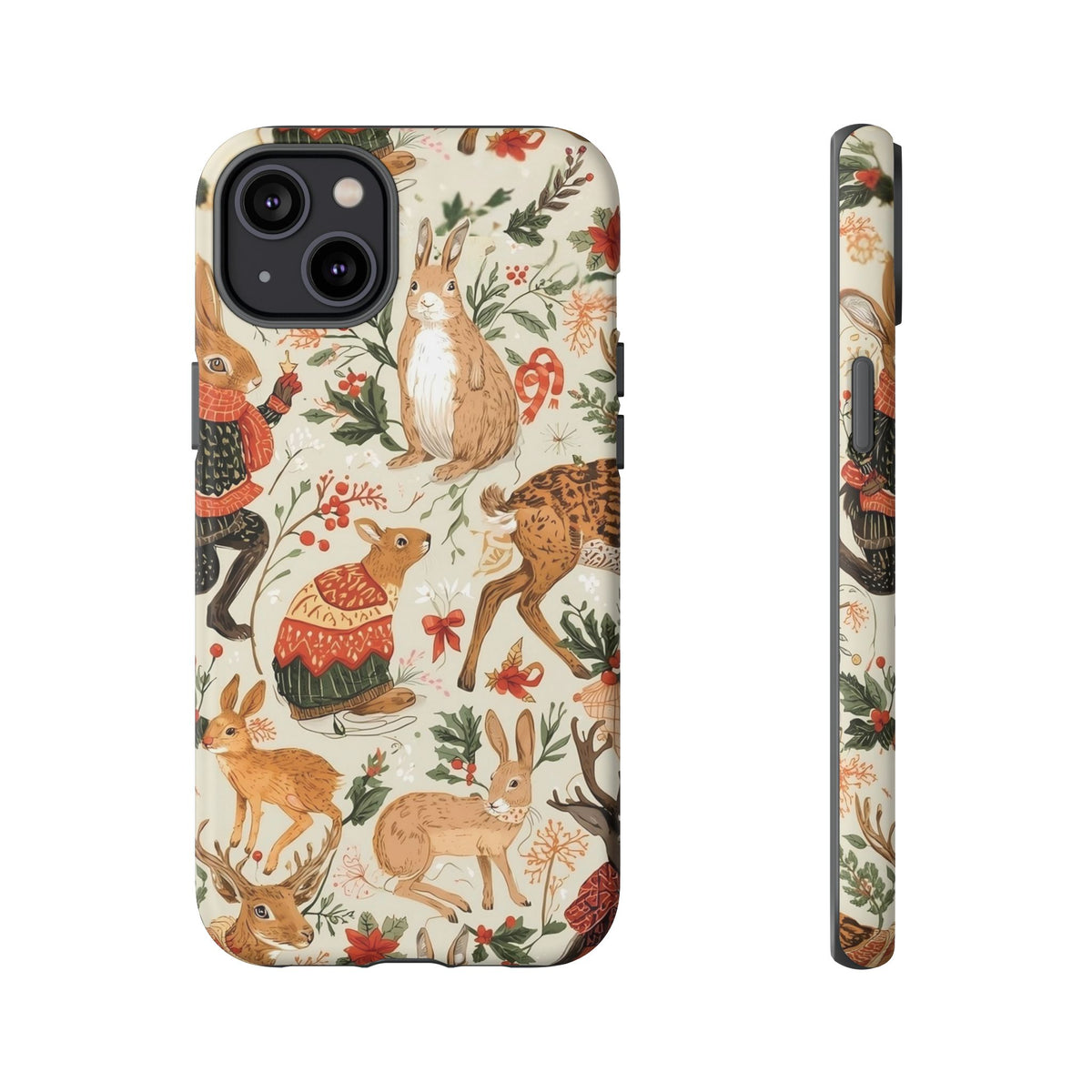Christmas Phone Case, Animals in Christmas Spirit - Tough and Stylish for Nature Lovers