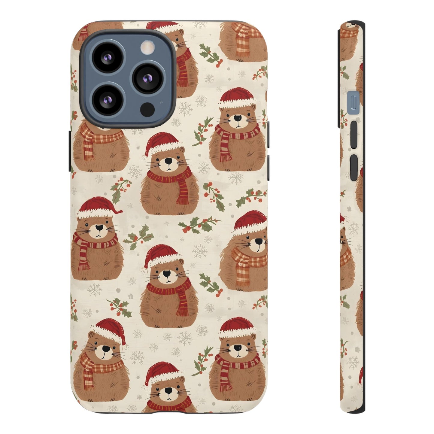 Christmas Phone Case, Cute Capybara Phone Case for Iphone 17, 16, 15, 14, 13, 12, 11 & Samsung