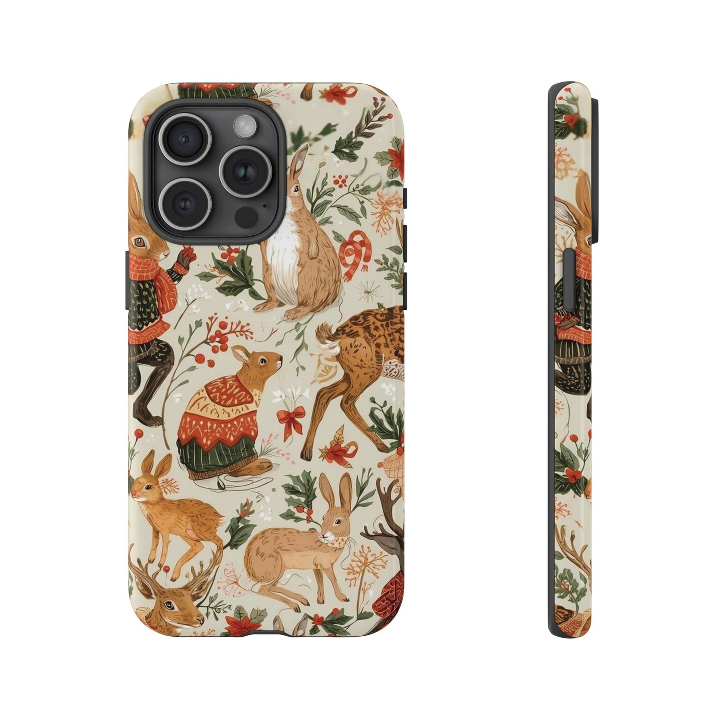 Christmas Phone Case, Animals in Christmas Spirit - Tough and Stylish for Nature Lovers