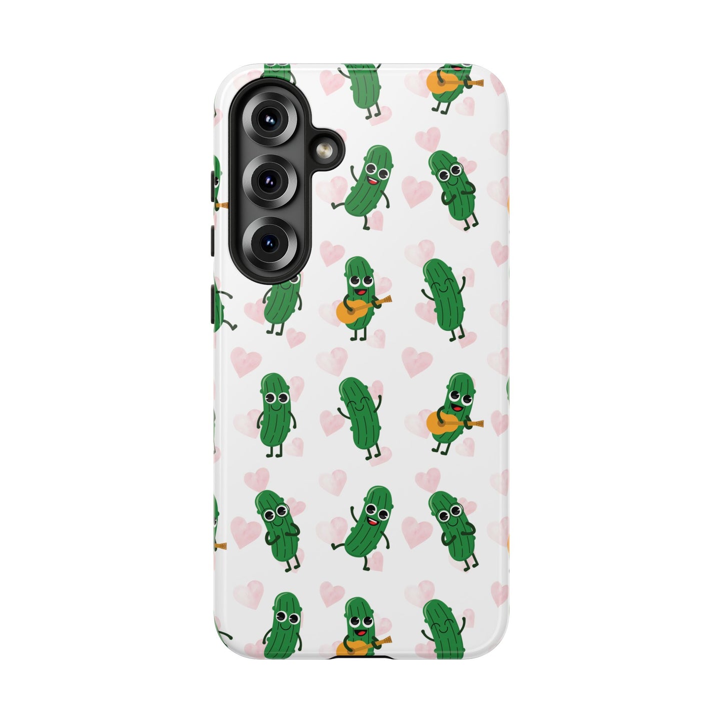 Pickle Pattern Phone Case — Cute Dancing Pickles with Hearts