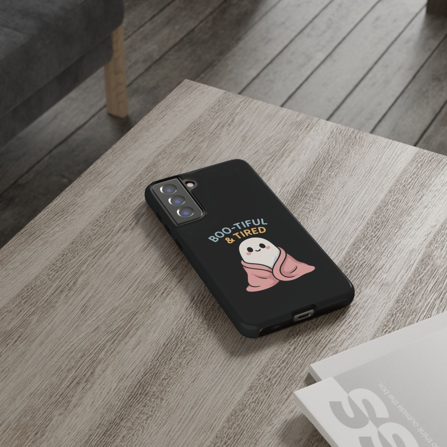 Boo-tiful & Tired Phone Case, Halloween-Themed Design