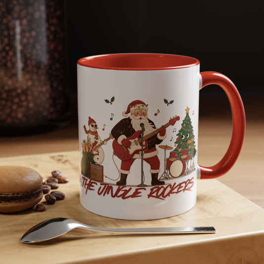 Christmas Coffee Mug — “The Jingle Rockers” Band Accent Mug (11/15oz)